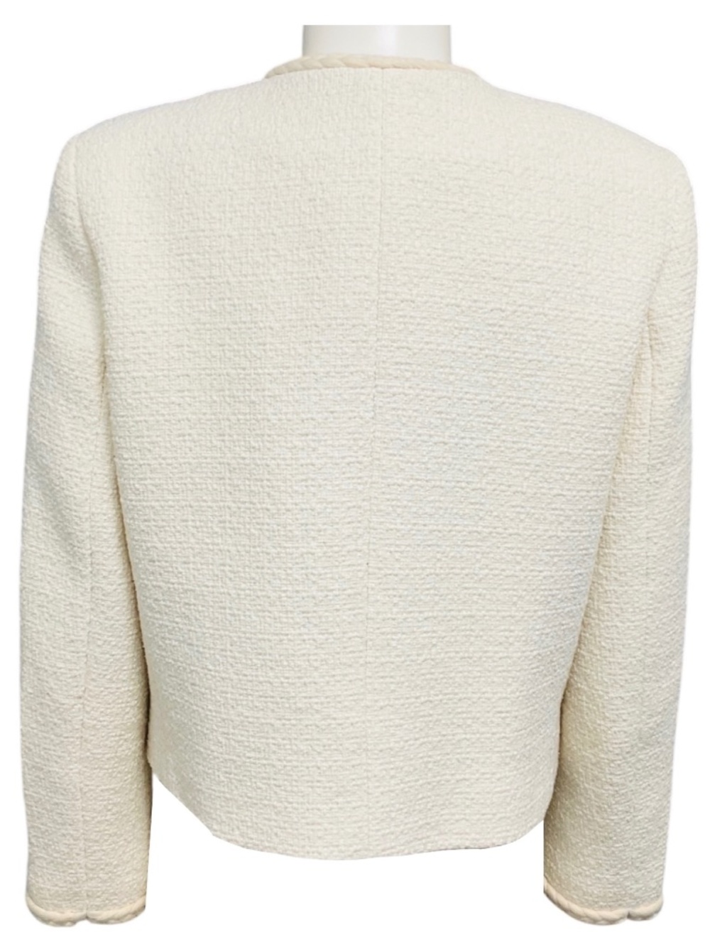 NILI LOTAN IVORY TWEED ROMY CROPPED JACKET - Picture 3 of 5